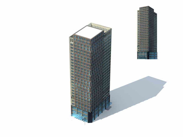 3d model realistic skyscraper - High-Rise Commercial Building 0116 by papandenis